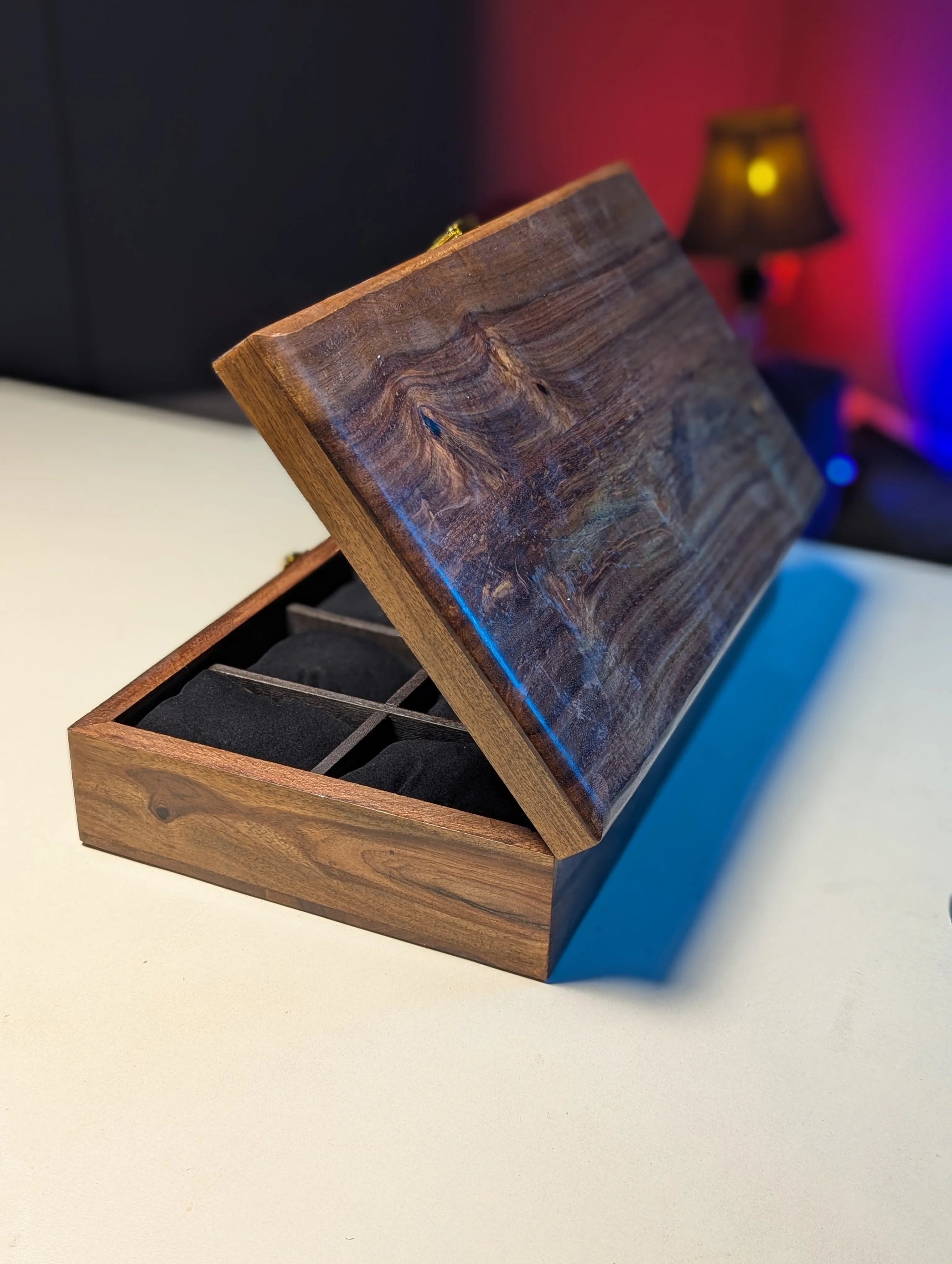 Handmade Wooden Watch Organizer Box - for 10 Watches