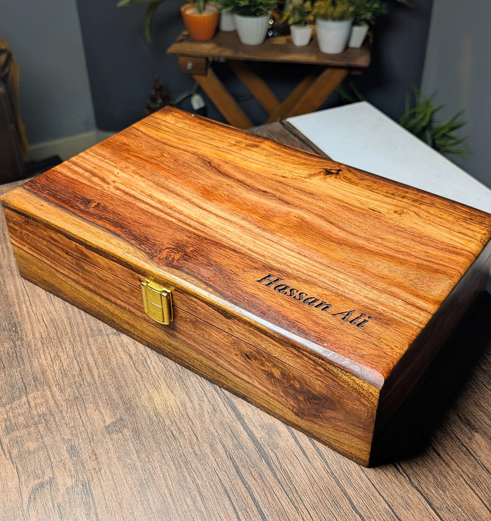 Customize Wooden Watch Organizer Box (With Name )- for 10 Watches