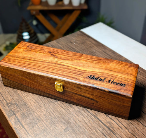 Customize Wooden Watch Organizer Box (With Name )- for 5 Watches
